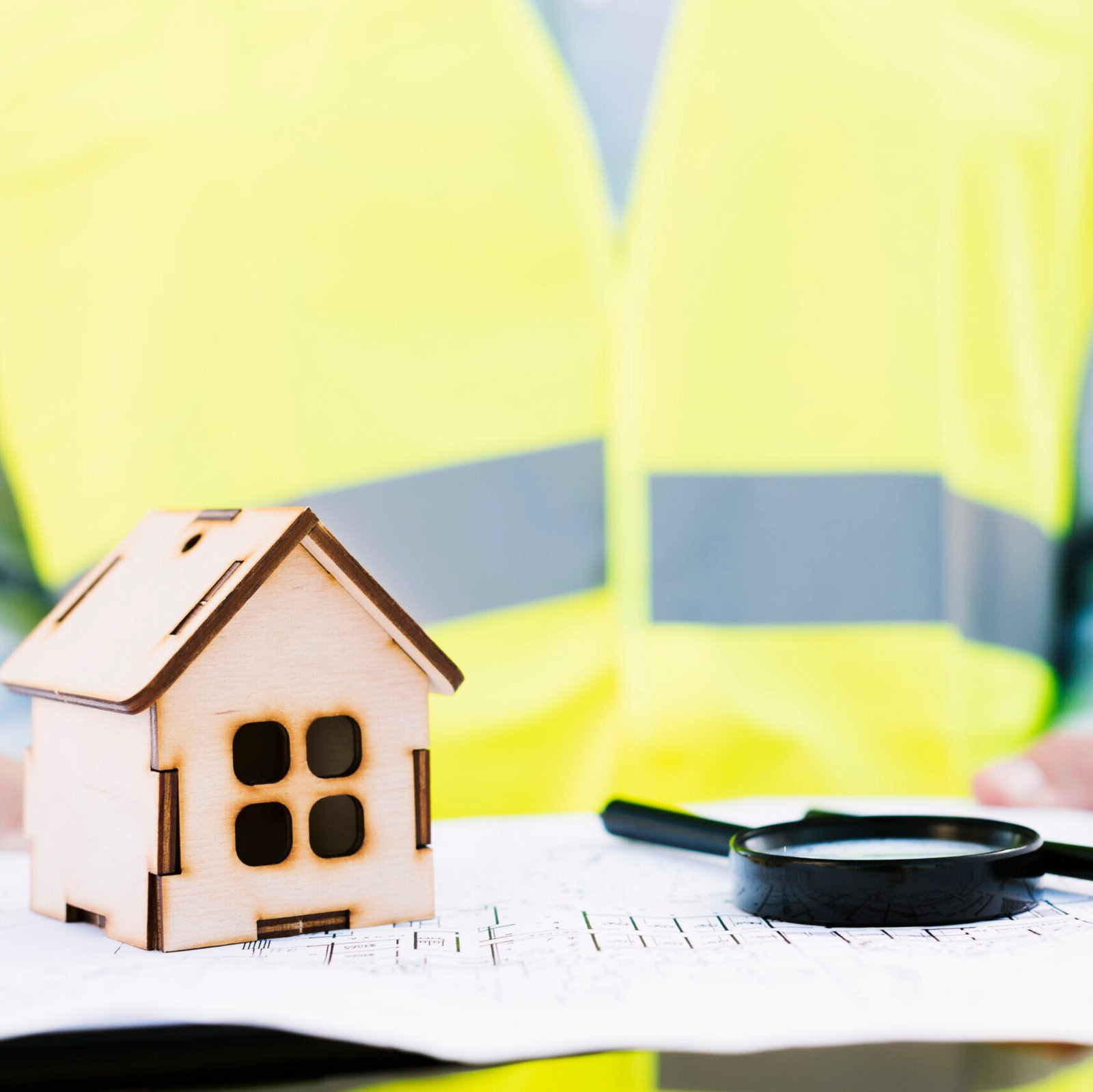 close-up-machete-house-with-magnifying-glass